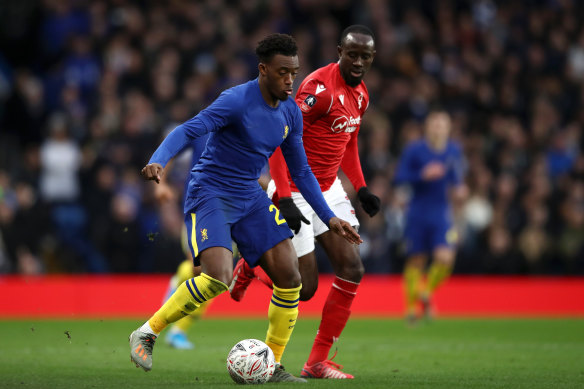 Callum Hudson-Odoi, left, in action. 