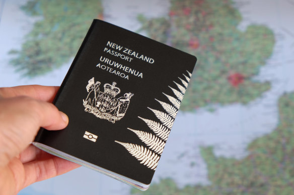 No mistaking the New Zealand passport with its distinctive silver fern.