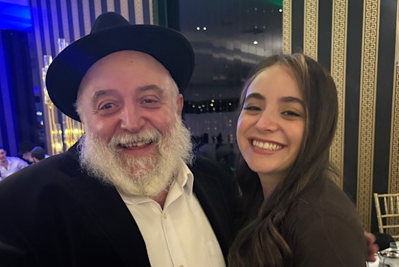 Reuven Morrison with his daughter, Sheina Gutnick.