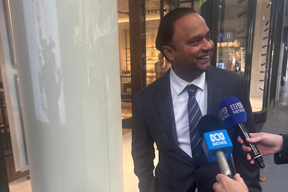 Dinesh Gourisetty arrives at Liberal Party headquarters before his ill-fated preselection ballot.