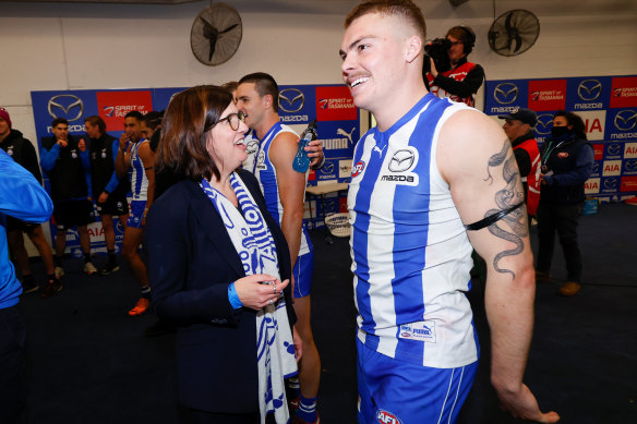 Cameron Zurhaar and president Sonja Hood celebrated the long awaited win 