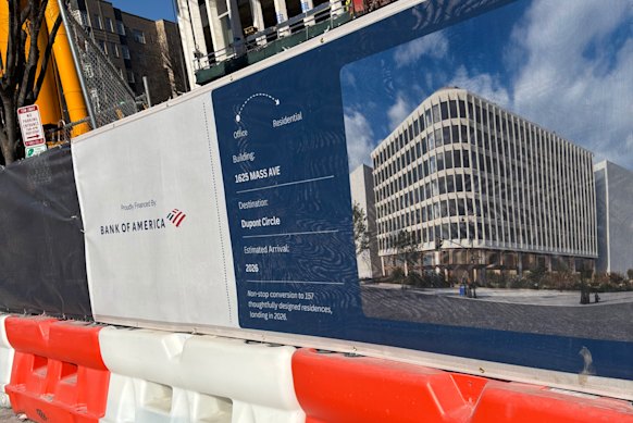 Um projeto de construção de escritório para residência em Washington, DC, próximo à embaixada australiana na Avenida Massachusetts.