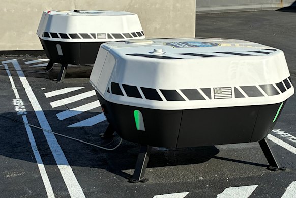 BRINC drone docks on its factory in Seattle.
