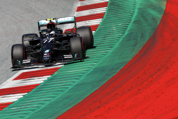 Bottas in action during qualifying.