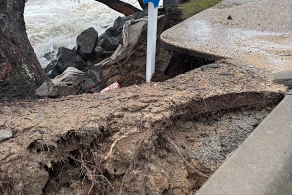 Trinity Beach, north of Cairns, on Friday following high tides caused by Cyclone Narelle.