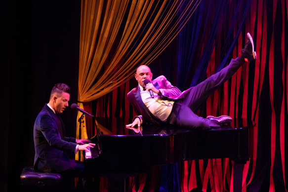 Steven Oliver and Michael Griffiths in Bigger and Blacker at the Sydney Opera House.