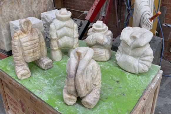 Some of the small puffer-jacket works that will be shown at Sydney Contemporary.
