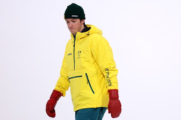 Scotty James walks out for the medal ceremony.