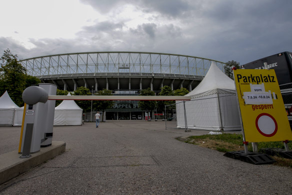 The Ernst Happel Stadium in Vienna, where Taylor Swift’s three concerts were due to take place.