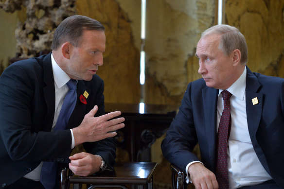 Tony Abbott says Vladimir Putin is intent on turning Ukraine into a “Russian colony”.
