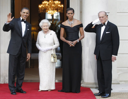 The royal couple dined with the then US president Barack Obama and first lady Michelle Obama in London in 2011.