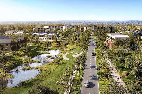 An artist’s impression of part of the planned Talbot Village.