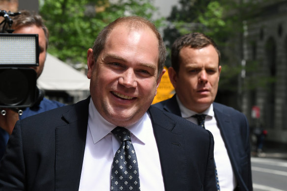 Jamie Clements arrives at the ICAC on Thursday.
