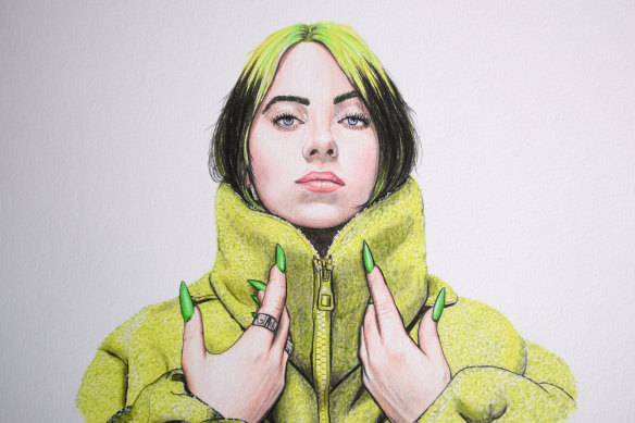 Nathan McCarron's sketch of pop star Billie Eilish.