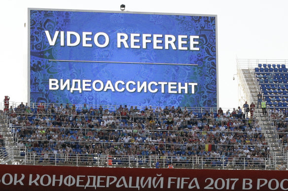 Big screen: VAR was used at the Confederations Cup in Russia.