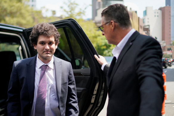 Sam Bankman-Fried, the founder of bankrupt cryptocurrency exchange FTX, arrives at court.