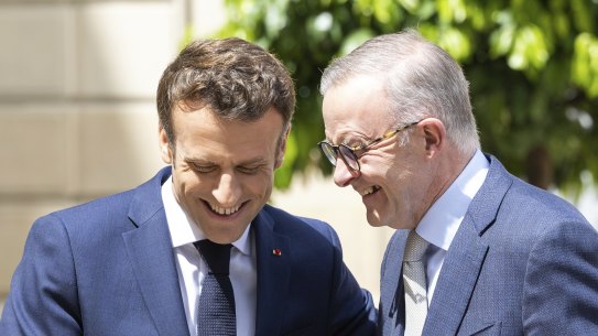 Despite a seeming rapprochement with Australia after Anthony Albanese came to power, Emmanuel Macron has continued his attack on Australia’s decision to buy nuclear submarines.