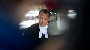 Colin Mandy, SC, outside court in Morwell on Thursday.