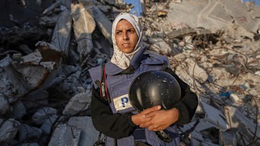 Freelance journalist Mariam Dagga, who had been working with Associated Press and other outlets, poses for a portrait last year.