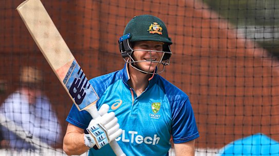 Steve Smith in the nets.