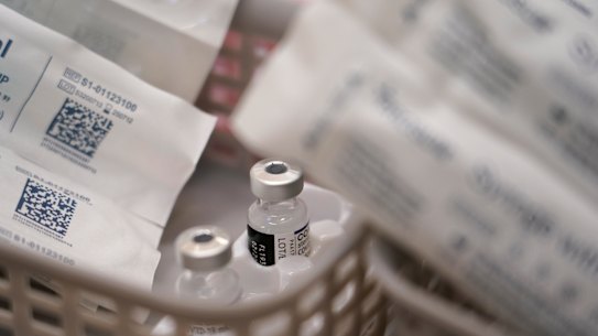 Vials of the Pfizer COVID-19 vaccine.