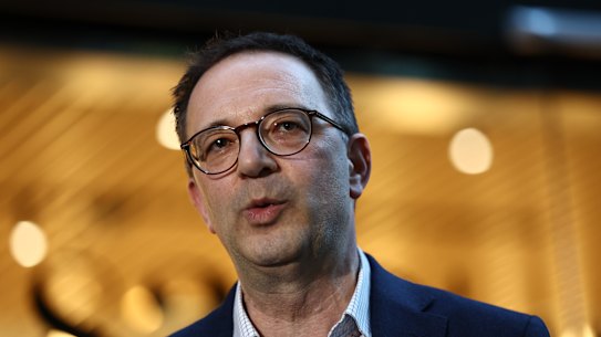 Jeremy Stowe-Lindner after appearing before the Royal Commission on Antisemitism and Social Cohesion in Sydney.