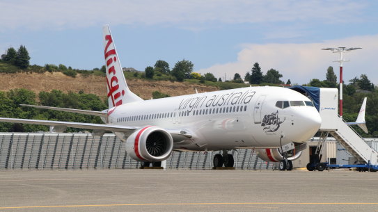Virgin’s first Boeing 737-8 MAX aircraft Monkey Mia arrived in June.