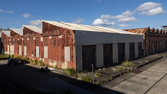 The industrial Paint Sheds at North Eveleigh.