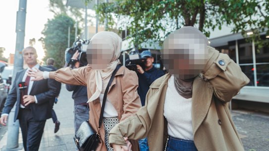 Family members of one of the juveniles outside the Parramatta Children’s Court.