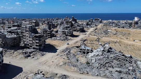Drone footage shows the devastation of Gaza City.