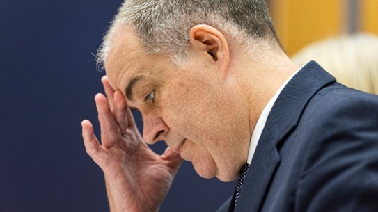 ABC Managing Director David Anderson during the estimates hearing at Parliament House on Tuesday.