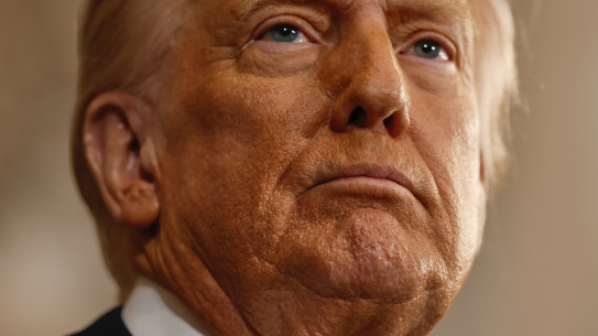 President Donald Trump speaks.