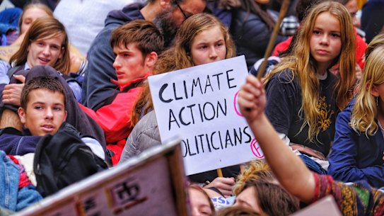 Climate change rally in Melbourne.