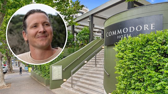 Glenn Piper (inset) has bought the Commodore Hotel in McMahon’s Point for $29 million.