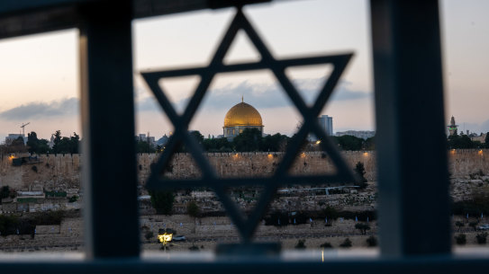 The Temple Mount/Al-Aqsa Mosque compound in the Old City in Jerusalem.