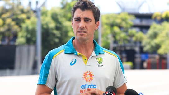 Pat Cummins emblazoned with the Alinta logo earlier this year.