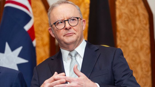 Prime Minister Anthony Albanese speaks in Shanghai.