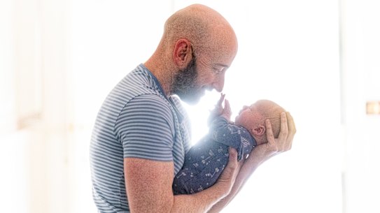 Shaun Resnik with baby Eli. 