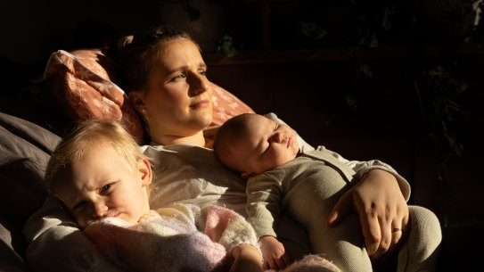 Lauren Cherubin was discharged from hospital six hours after the birth of her baby girl Cora. She would have liked a longer stay.