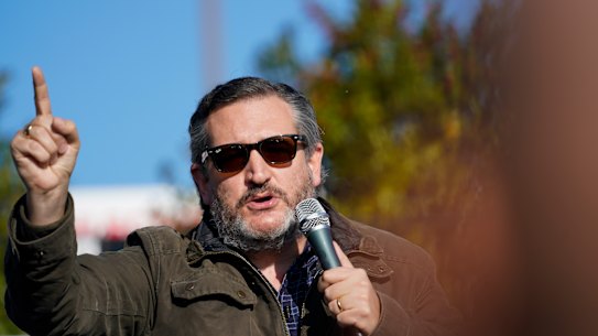 Ted Cruz speaks at a campaign rally for Senator Kelly Loeffler.