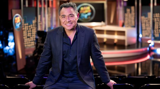 Sam Pang on the rough set of his show Sam Pang Tonight.