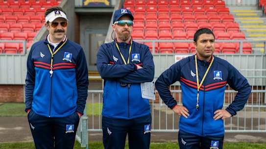 Ted Lasso stars Jason Sudeikis as a hapless American football coach who finds himself in charge of an English Premier League team.