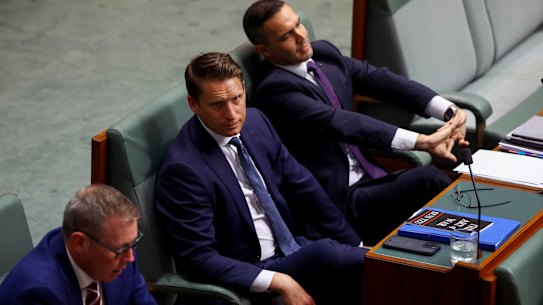 Andrew Hastie on the backbenches on Wednesday.