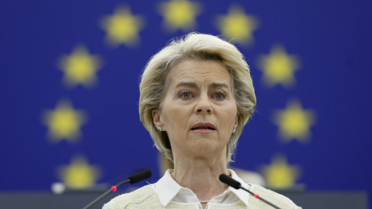 European Commission President Ursula von der Leyen urges the 27 nations of the EU to cut off Russian oil imports during her speech at the European Parliament. 