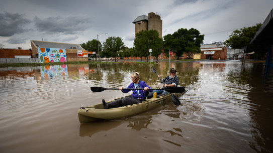 Flooding in the tiny town of Mooroopna, near Shepparton.