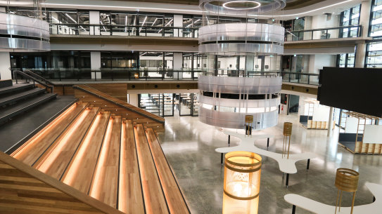 Brisbane Grammar School’s new STEAM precinct, which features 15 lab spaces of university standard, a specialised laboratory for biological dissections, art studios and a kiln room and a 300-seat open auditorium with space for robot competitions, artistic displays and anthropological artefacts.