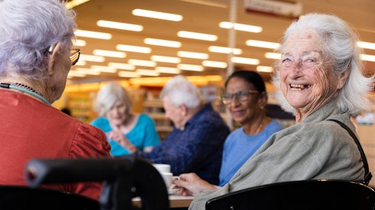 Jean Joss, right, and the other attendees at Lane Cove’s Chatty Chairs program. 