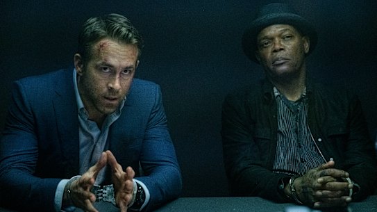 Image ID:
7515efea4b5876feffc5c2e3740d1a8dd4c4194a
Description *
This image released by Lionsgate shows Ryan Reynolds, left, and Samuel L. Jackson in a scene from “The Hitman’s Wife’s Bodyguard.”  “The Hitman’s Wife’s Bodyguard” strikes the top box office target. The Lionsgate’s film starring Ryan Reynolds, Samuel L. Jackson and Salma Hayek brought in $11.6 million domestically to claim the No. 1 spot in its debut. (David Appleby/Lionsgate via AP)
EditSource *
Lionsgate
