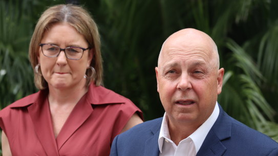 Premier Jacinta Allan with Tim Pallas on Monday.