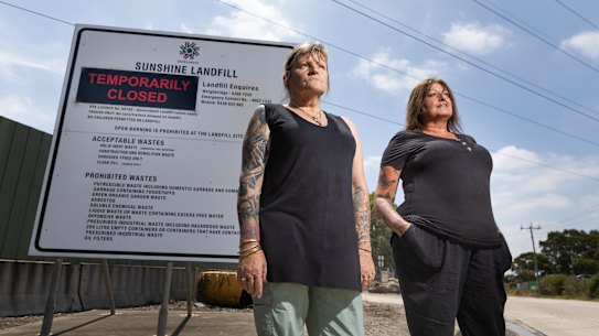 Nicole Power and Anna Axiak outside the Kealba landfill site.